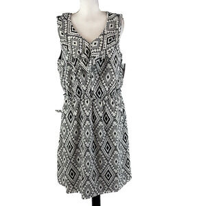 ALYX Dress size 16 Black White Sheer Diamond Ruffle Dinner Wedding Guest Boho